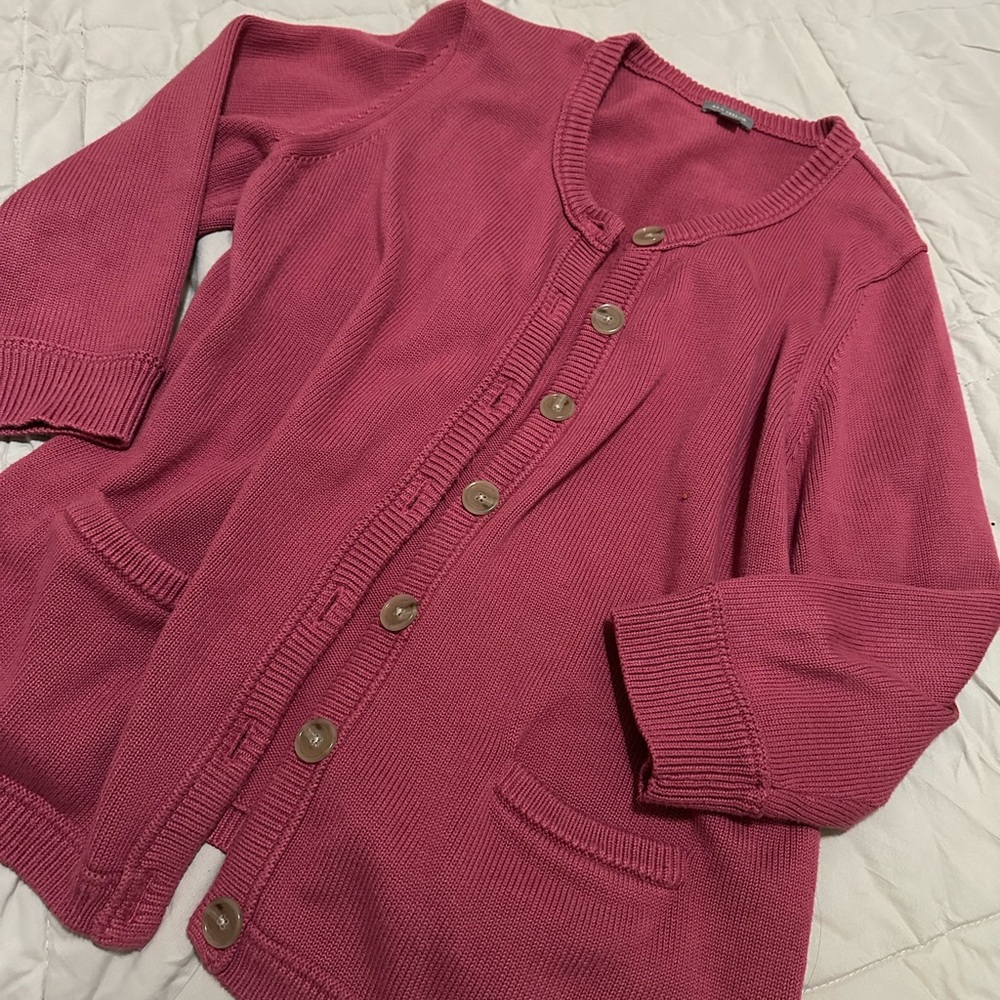 Ann Taylor Pink Cardigan Sweater Relaxed Fit